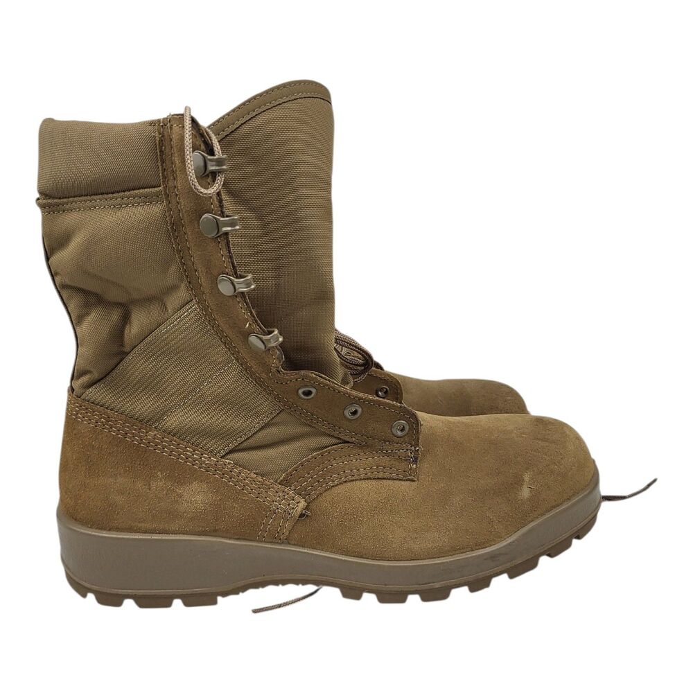 Belleville ASTM F2413-11 Tan Steel Toe Vibram Combat Boots Sz 12R Made In USA